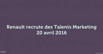 Renault recrute des Talents Marketing