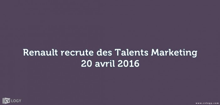 Renault recrute des Talents Marketing