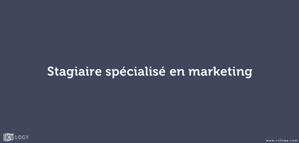Stagiaire specialisé en marketing