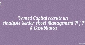 Yamed Capital recrute un Analyste Senior Asset Management H / F à Casablanca