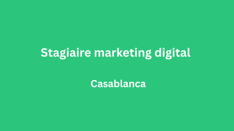 Stagiaire marketing digital à Casablanca