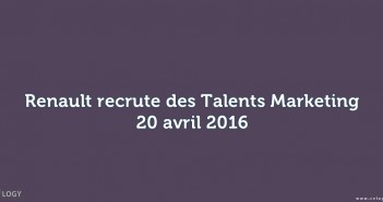 Renault recrute des Talents Marketing