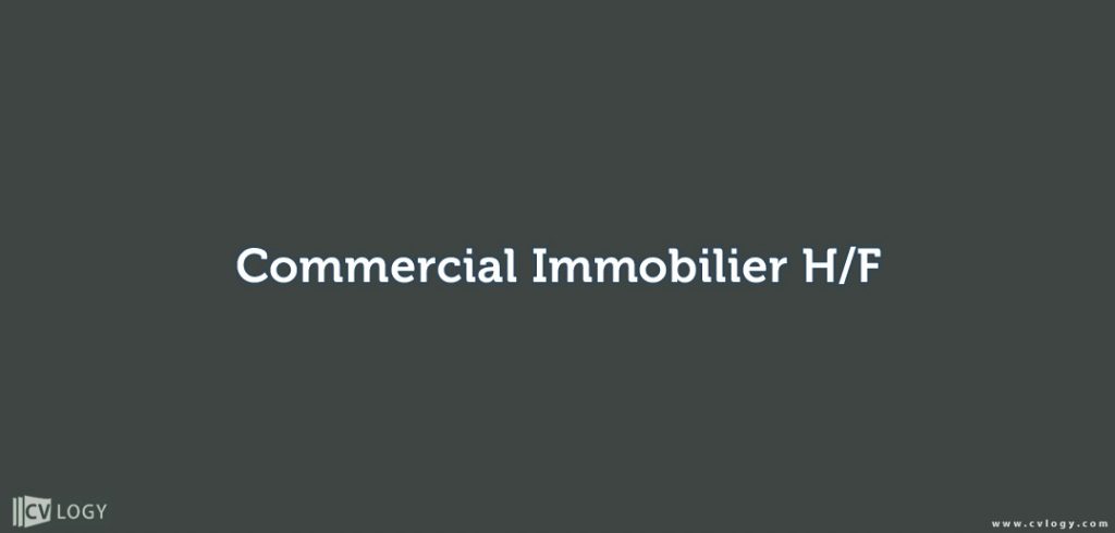 Commercial Immobilier H/F