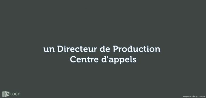 directeur de production - centre d'appels