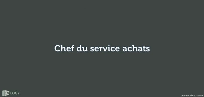 Chef du service achats