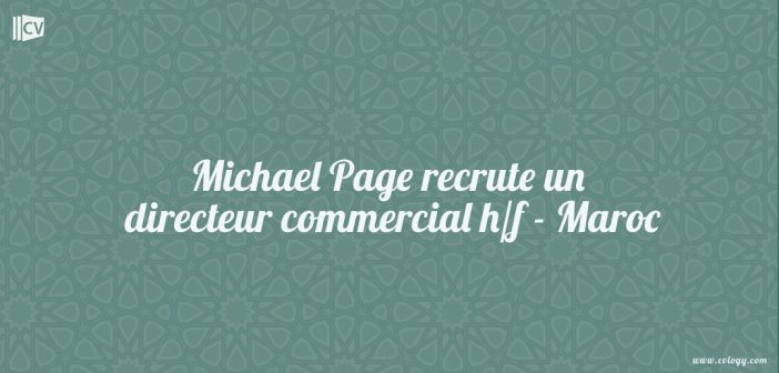 Michael Page recrute un directeur commercial h/f - Maroc