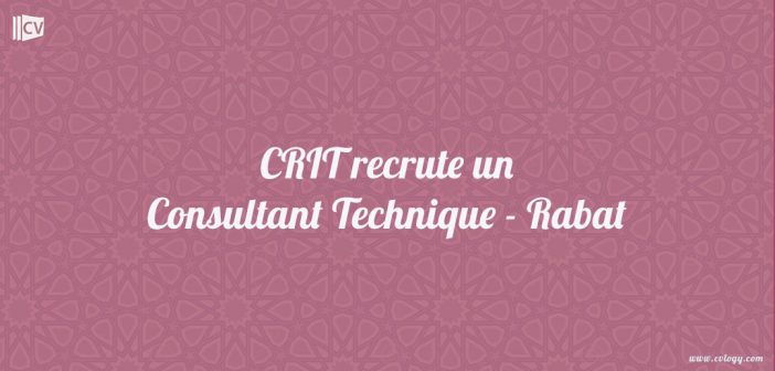 CRIT recrute un Consultant Technique