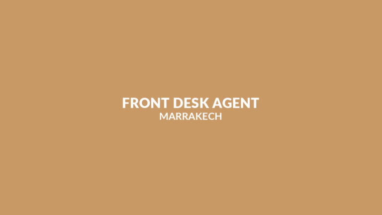 recrutement Front Desk Agent à Marrakech