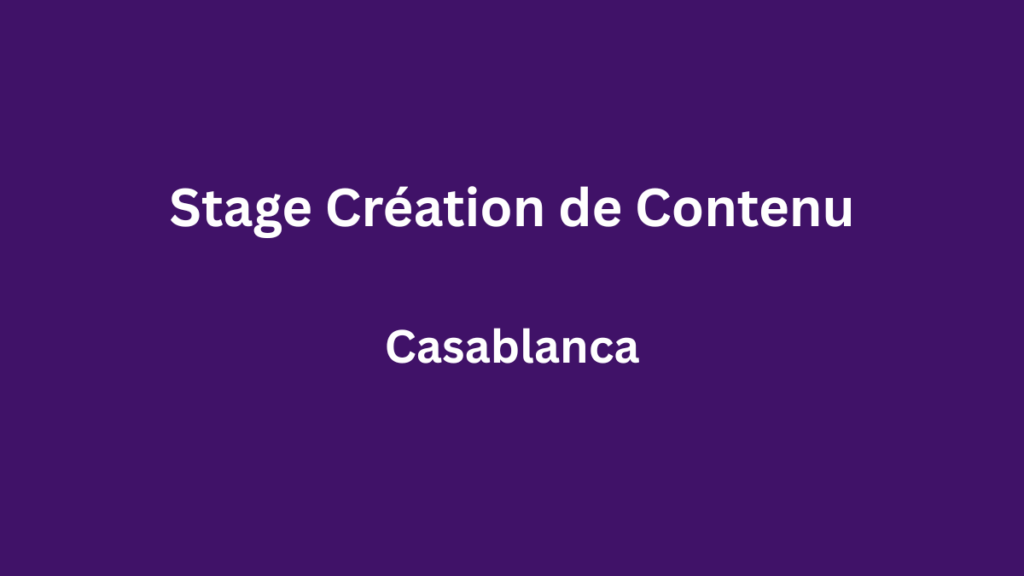 Pontara offre Stage Création de Contenu à Casablanca
