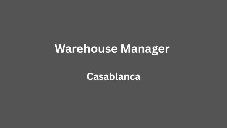 Neomus recrute Warehouse Manager à Casablanca