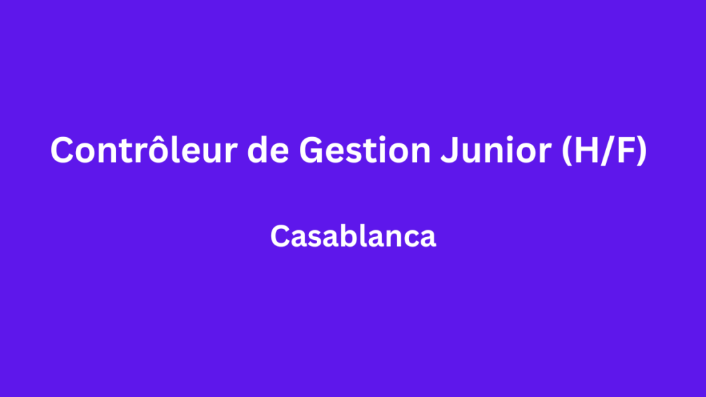 Avanta Maroc recrute Contrôleur de Gestion Junior (HF) à Casablanca