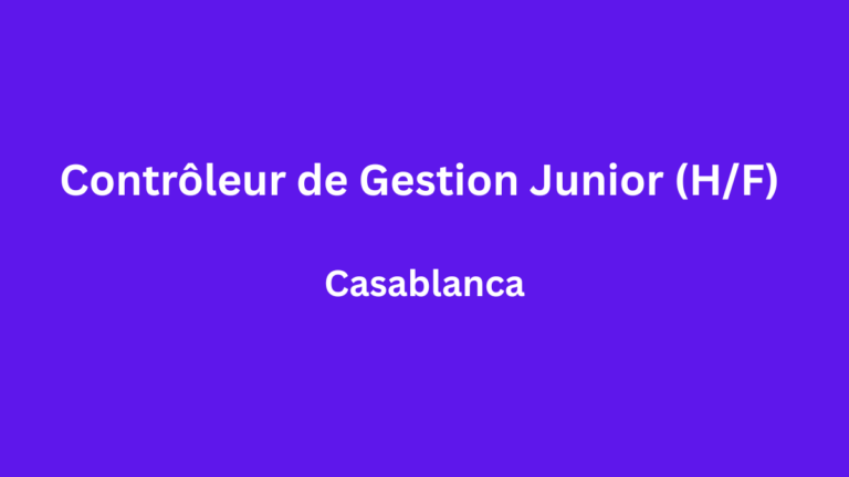 Avanta Maroc recrute Contrôleur de Gestion Junior (HF) à Casablanca