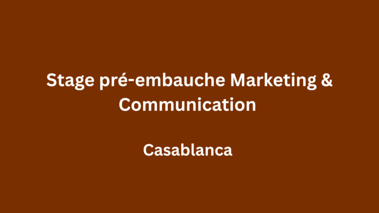 My Health Group Offre un stage pré-embauche Marketing & Communication à Casablanca 