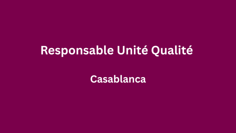PHARMA 5 recrute un(e) Responsable Unité Qualité à Casablanca
