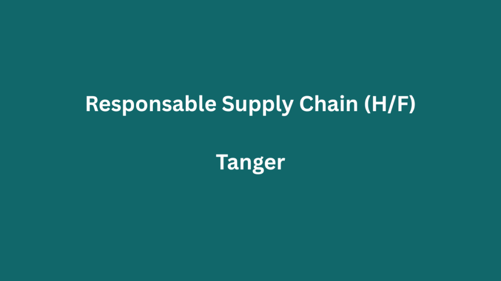 Responsable Supply Chain à Tanger