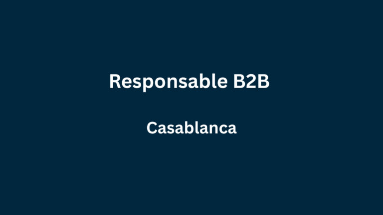 Responsable B2B à Casablanca