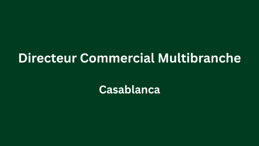 ASK ADVISORY recrute un Directeur Commercial Multibranche à Casablanca