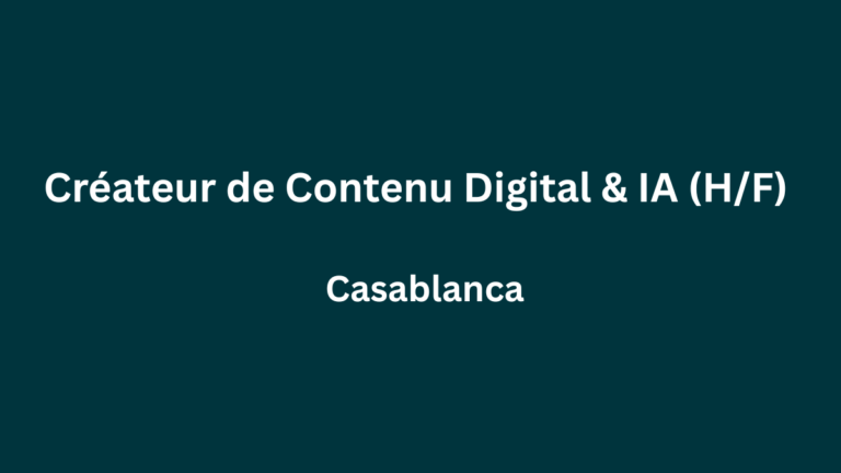 Laprophan recrute Créateur Manager de Contenu Digital & IA (HF) à Casablanca